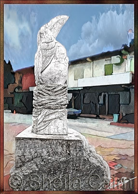 Toucan statue in Belize